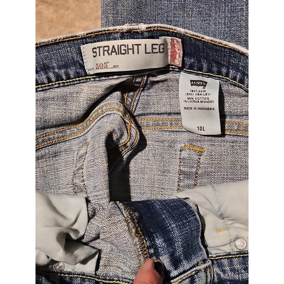 Woman's Vtg 10L 32x32 Levis 505 Acid  Wash Straight Leg 90s 5 Pkt Denim Jeans - Picture 3 of 7